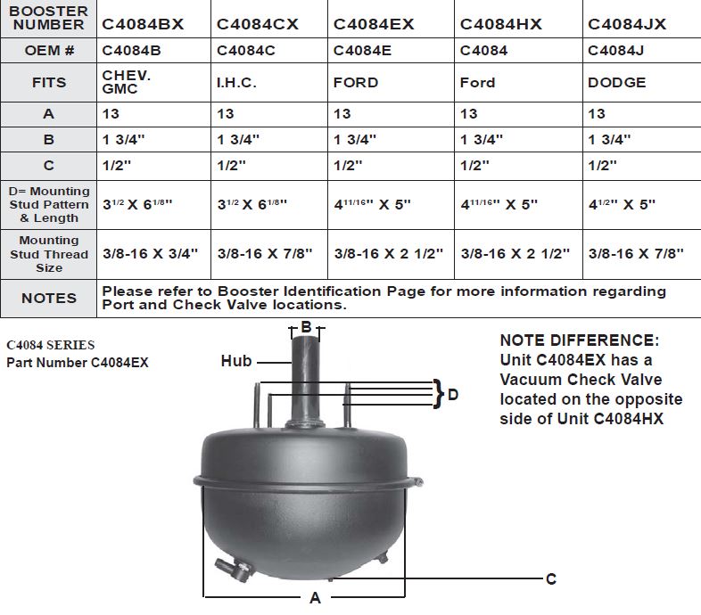 C4084H Booster Ford B500-700