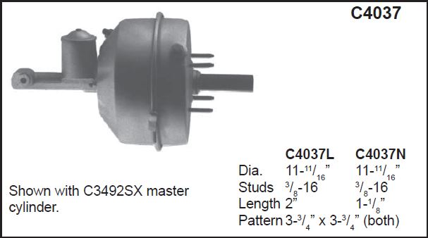 C4037 Midland Chevy C50 Brake Booster
